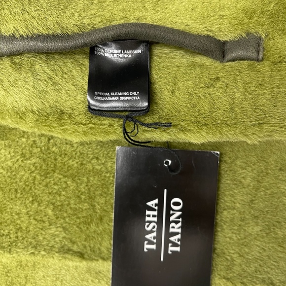 Real Shearling Light Green Crossover Reversible Jacket - Picture 8 of 8